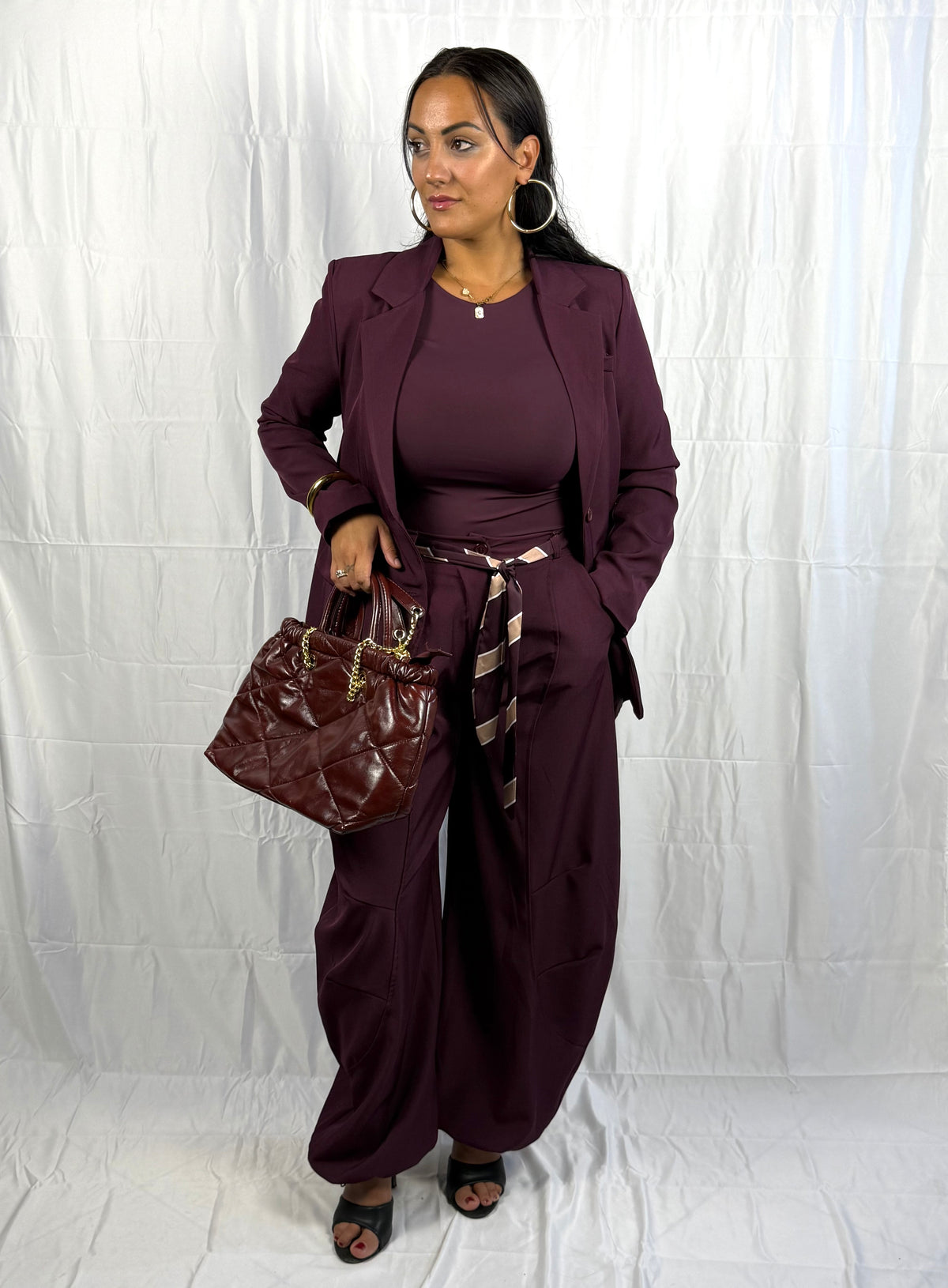 Tailleur " Back to Office"con cinta bicolor